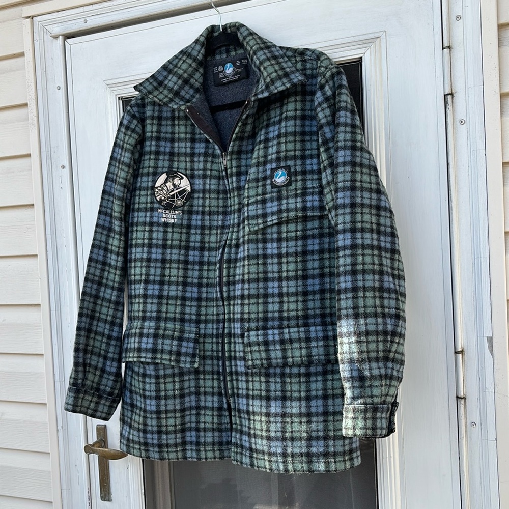 SWANDRI MEN’S BLUE BLACK CHECK MCCALLUMS SCOTS WHISKY WOOL JACKET-OS-RARE! - Picture 6 of 12